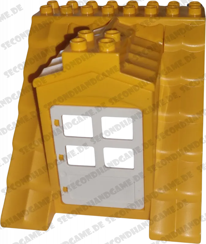 Lego Duplo Seitenteil Dachfenster 412J7 Gelborange Weiß