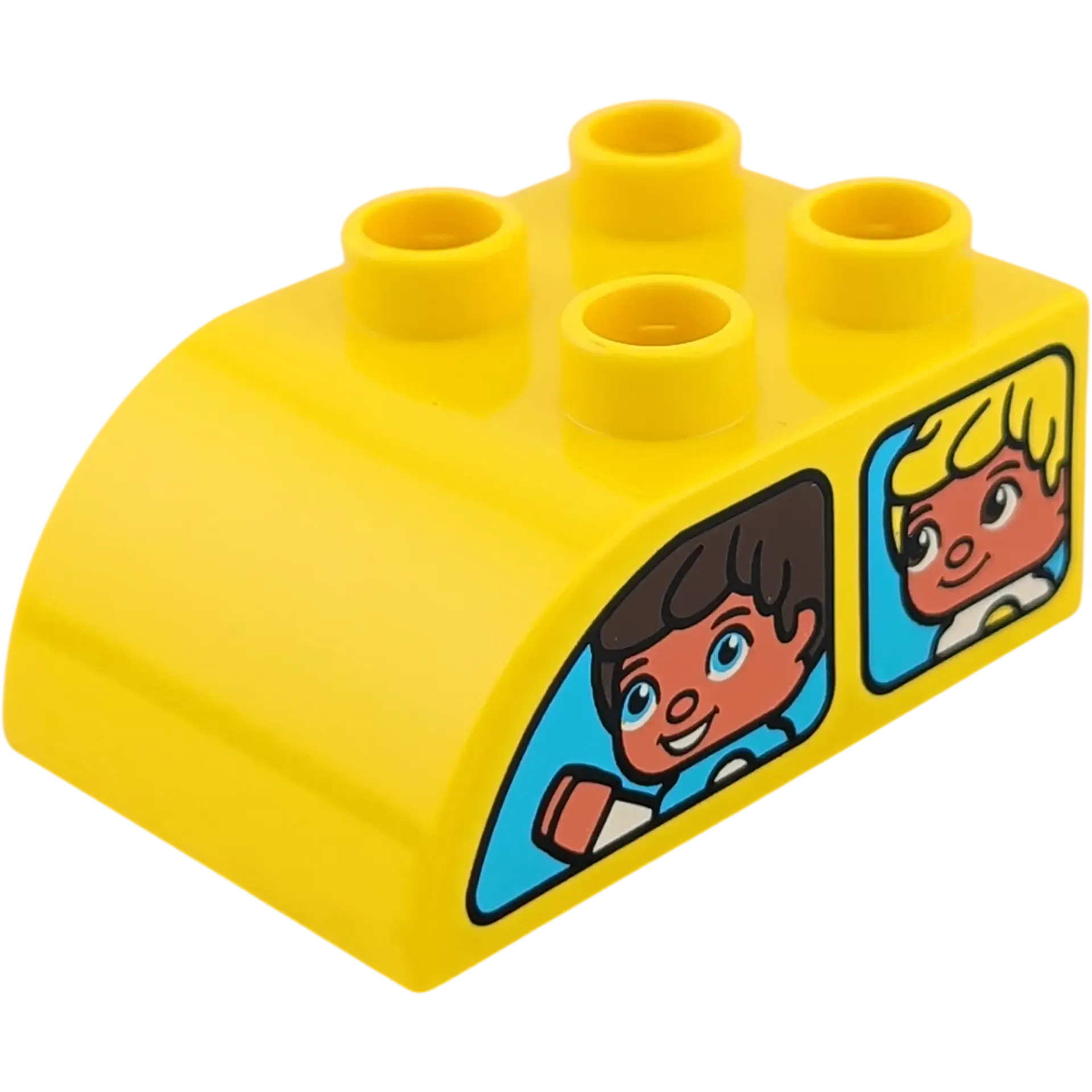 Lego Duplo 2302 Rundstein 2x3 Gelb mit Junge und Mädchen