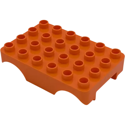 Lego Duplo Toolo 24180 Platte 4x6 Orange mit Vertiefung für vier Räder Fahrgestell