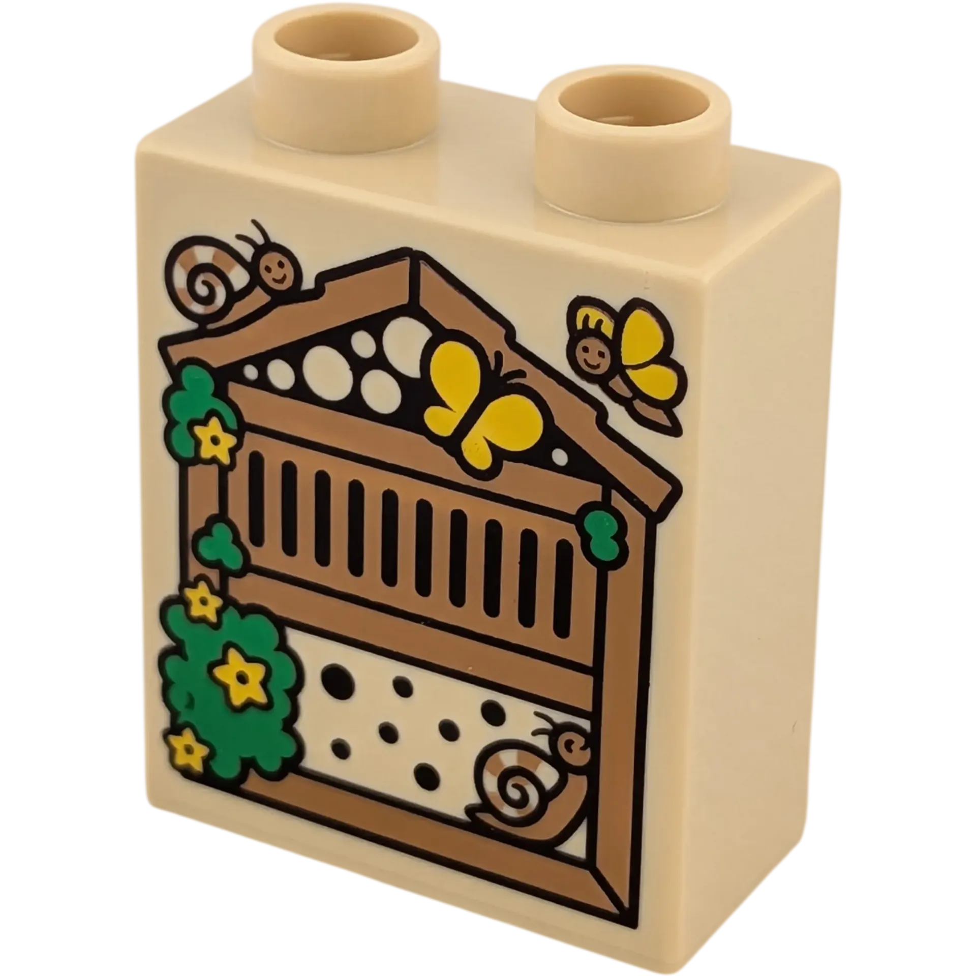 Lego Duplo 4066 Stein 1x2x2 Beige Insektenhotel mit Schnecken und Schmetterlinge