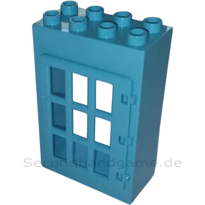 Lego Duplo 2x4 Wand mit Tür und Gittern Azur