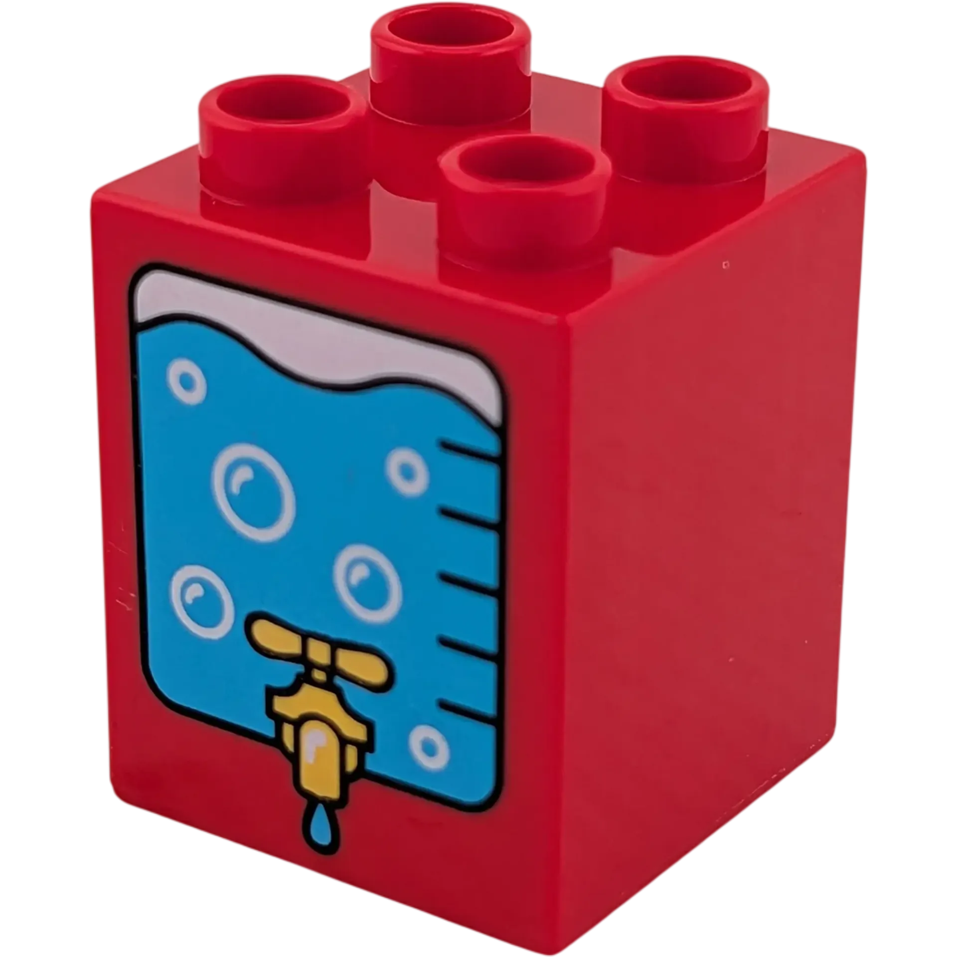 Lego Duplo 2x2x2 Doppelstein Rot mit Wasserspender