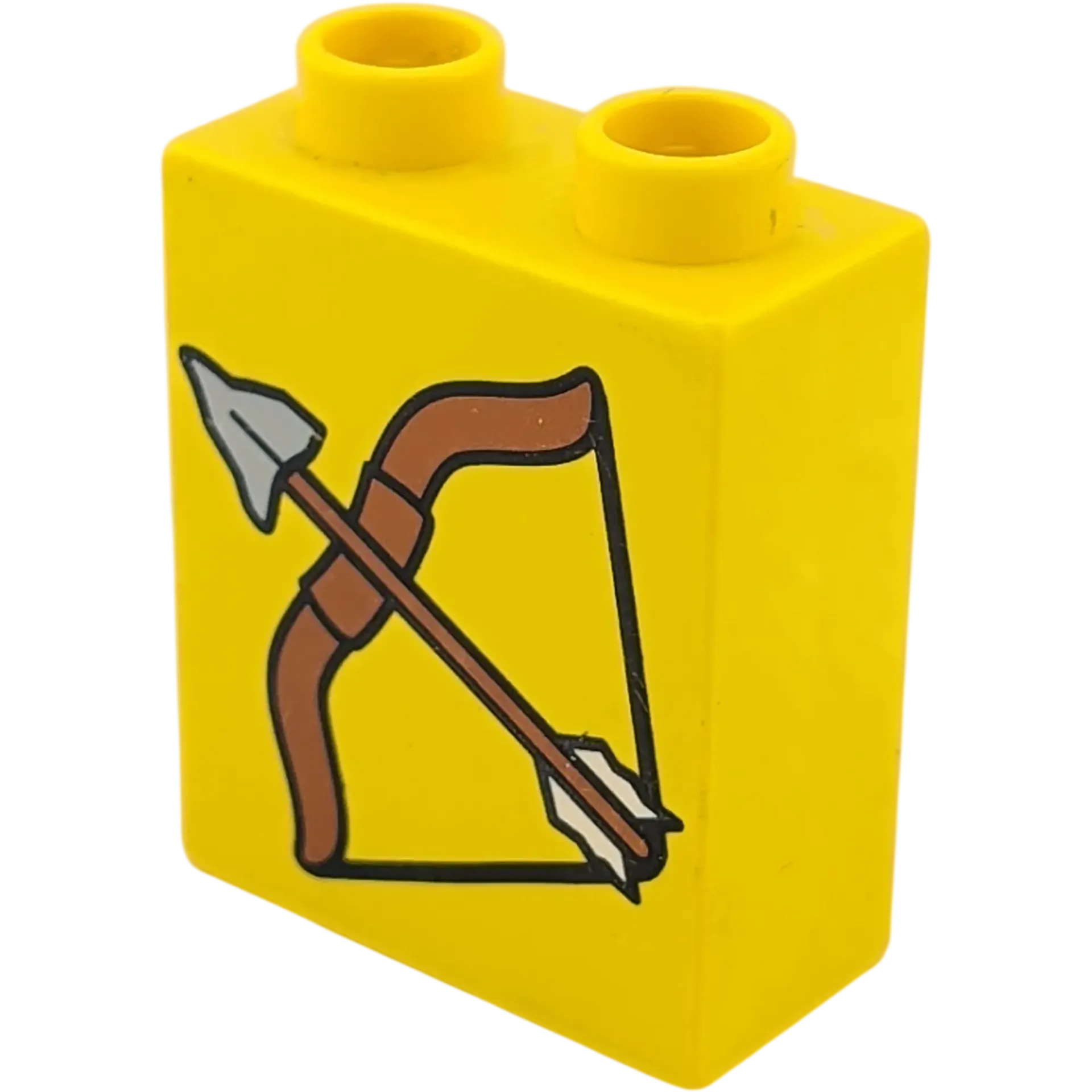 Lego Duplo 4066 Stein 1x2x2 Gelb mit Pfeil und Bogen