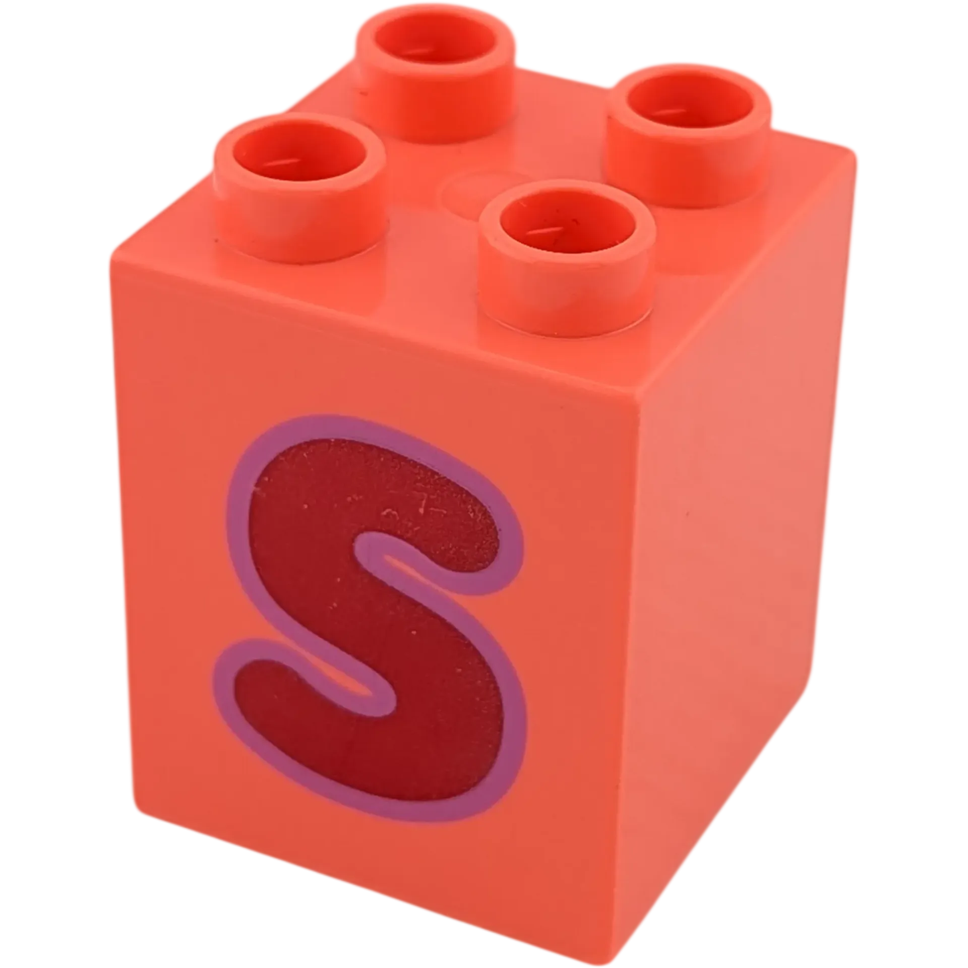 Lego Duplo 2x2x2 Stein Knallpink Buchstabe S Rot