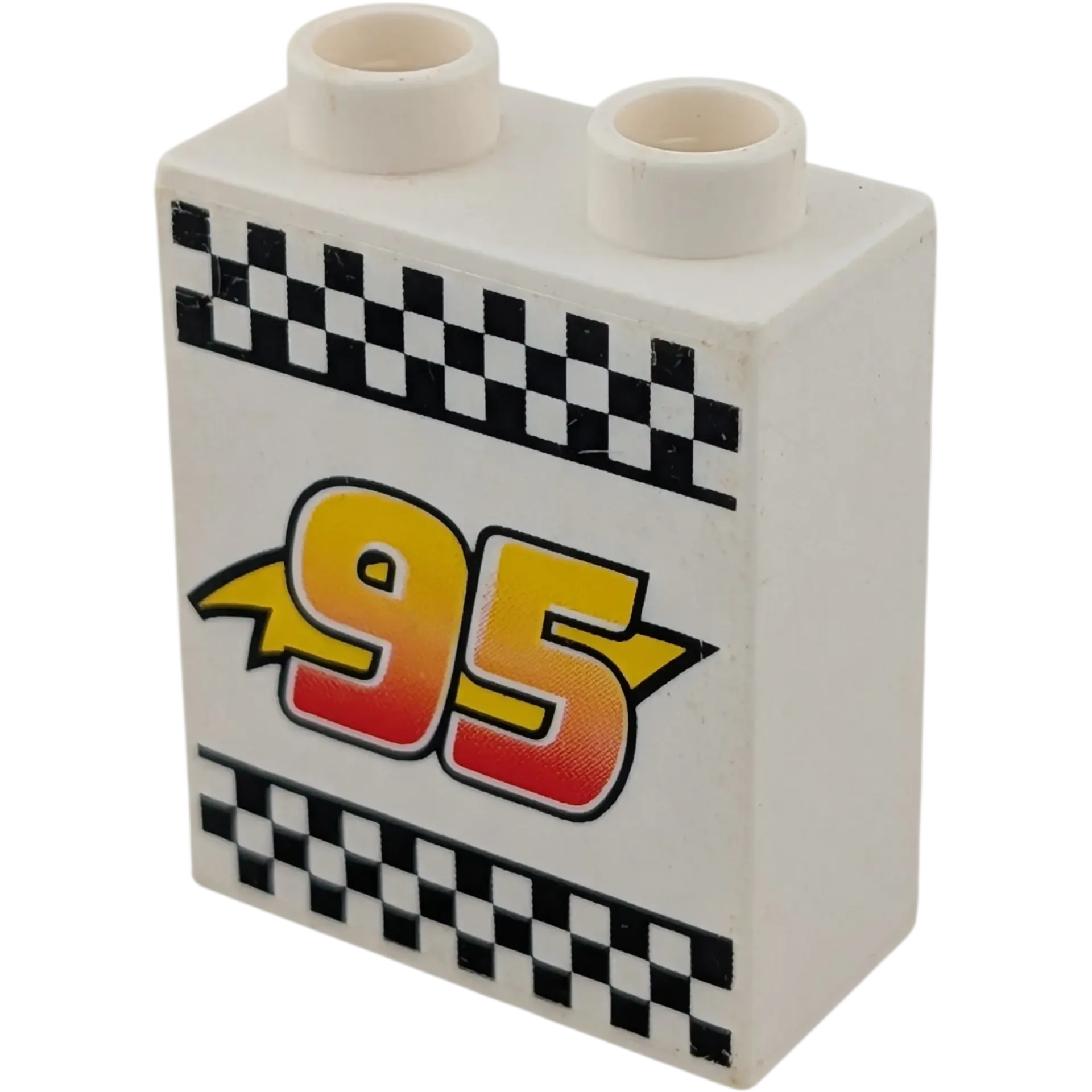 Lego Duplo 4066 Stein 1x2x2 Weiß mit Aufdruck Zahl 95