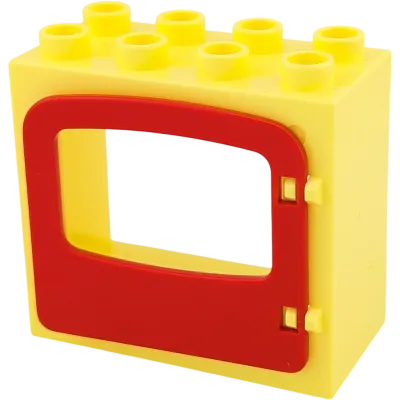 Lego Duplo 61649 Fensterrahmen Gelb mit roter Tür Klappe