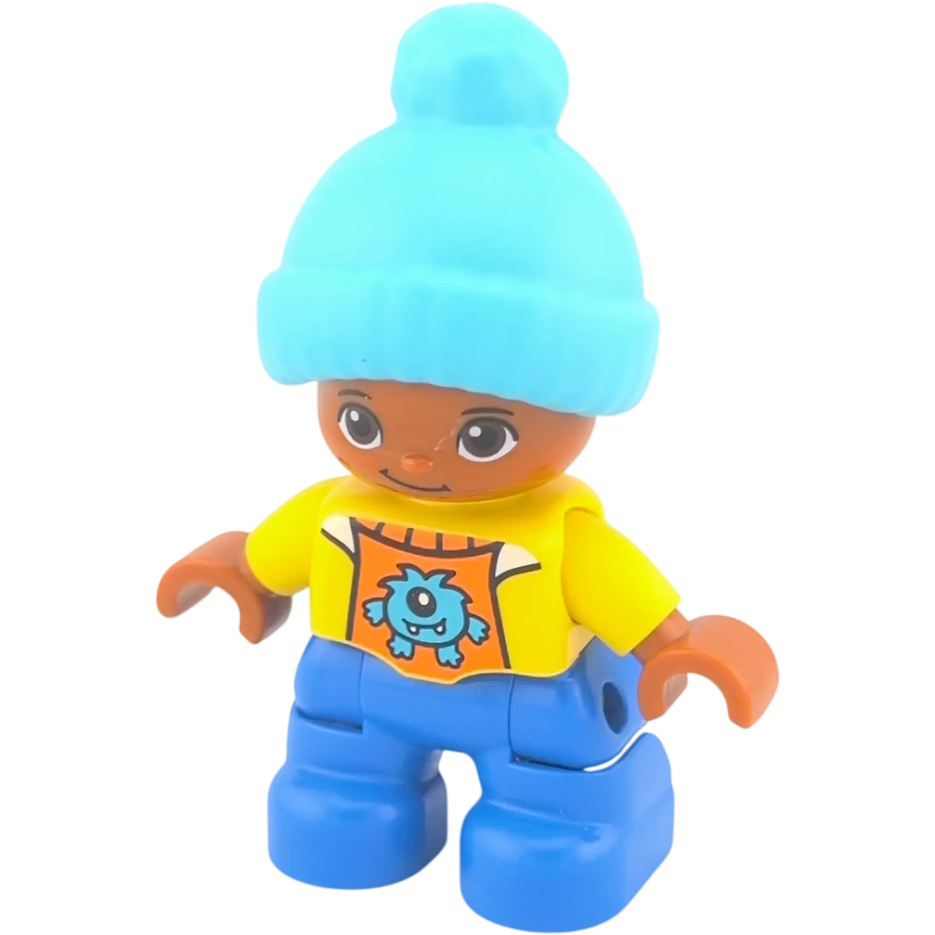 Lego Duplo Junge mit Winterkleidung Mütze Jacke Pulli mit Monster