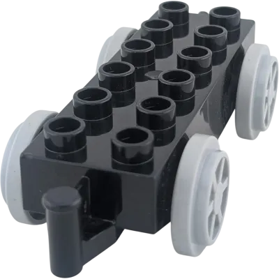 Lego Duplo Eisenbahn Anhänger Schwarz Hellgrau beweglichem Glied Kupplung
