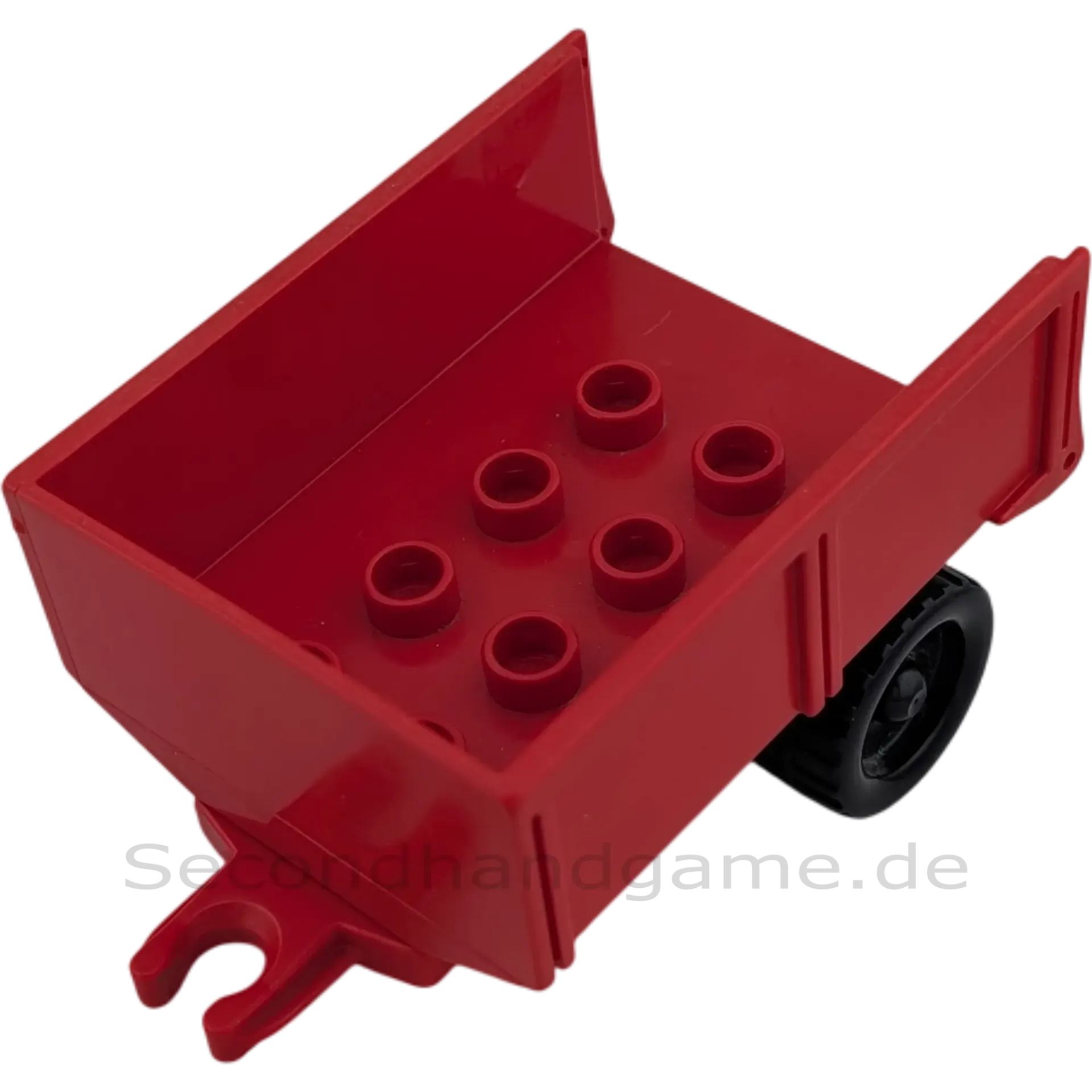 Lego Duplo 4821 Anhänger Rot offen und rotem Unterteil auf Rädern