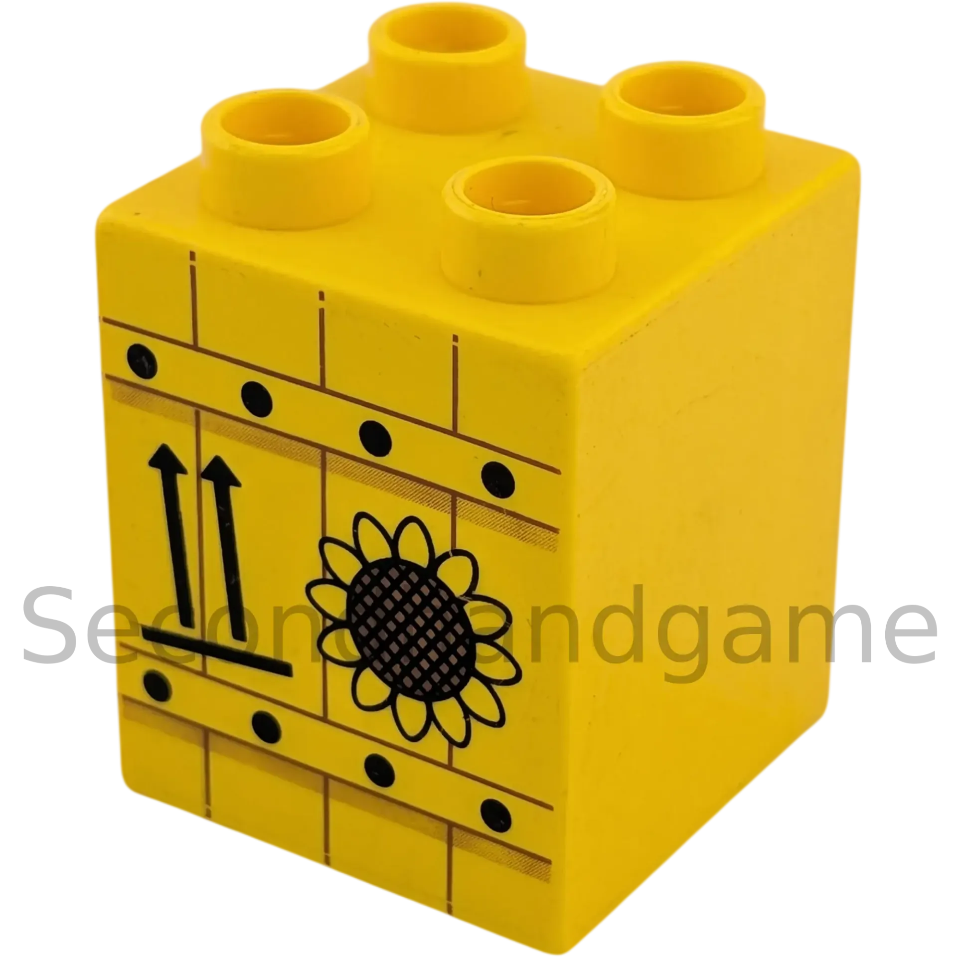 Lego Duplo 2x2x2 Doppelstein Gelb Zaun mit Sonnenblume