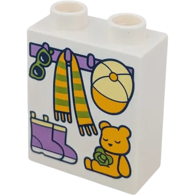 Lego Duplo 4066 Weiß mit Garderobe Sonnenbrille Schal Teddy Gummistiefel