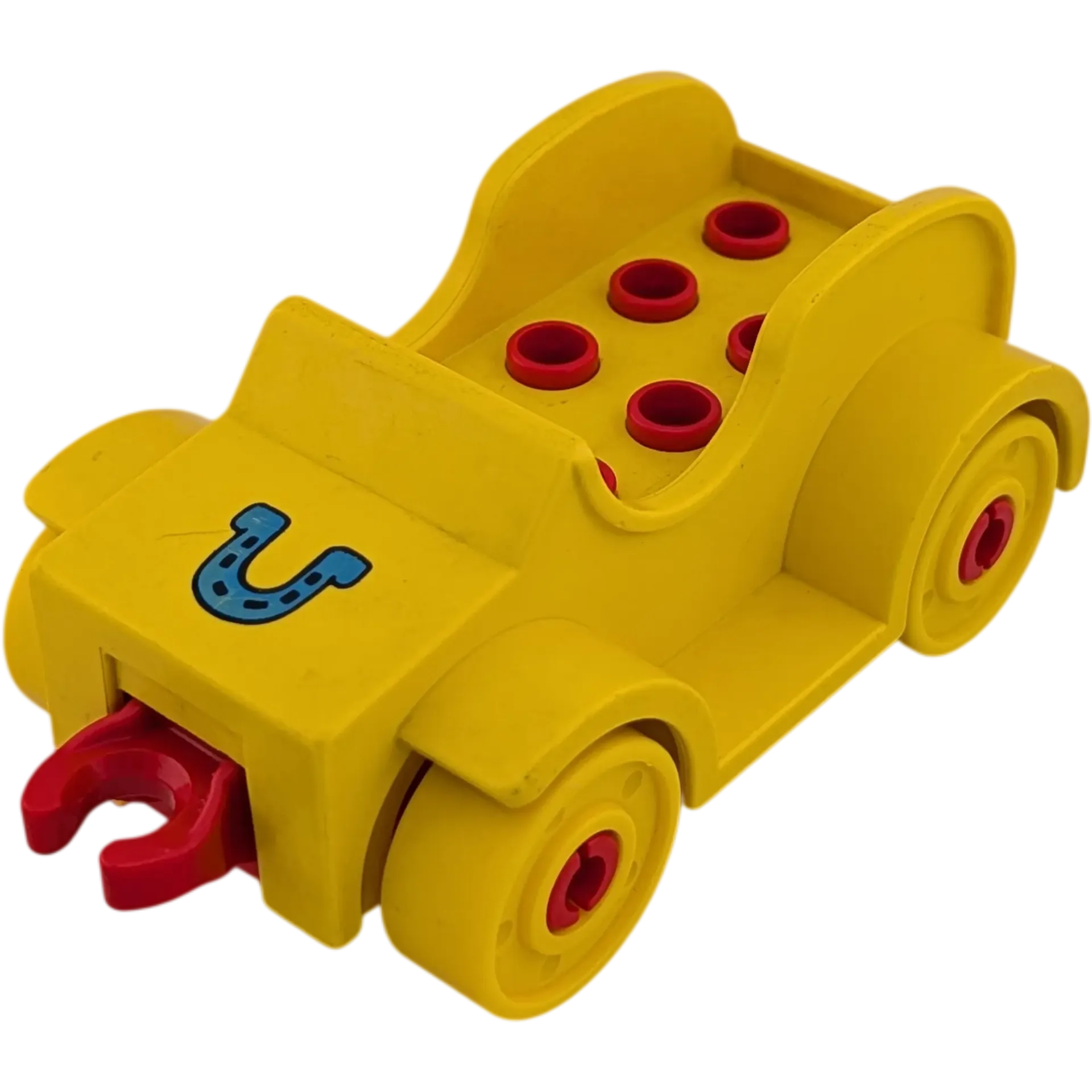 Lego Duplo Auto Gelb mit Hufeisen Blau