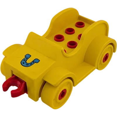 Lego Duplo Auto Gelb mit Hufeisen Blau