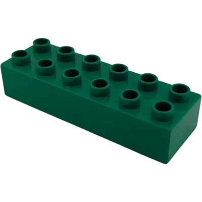 Lego Duplo 2300 Baustein 2x6 Dunkelgrün