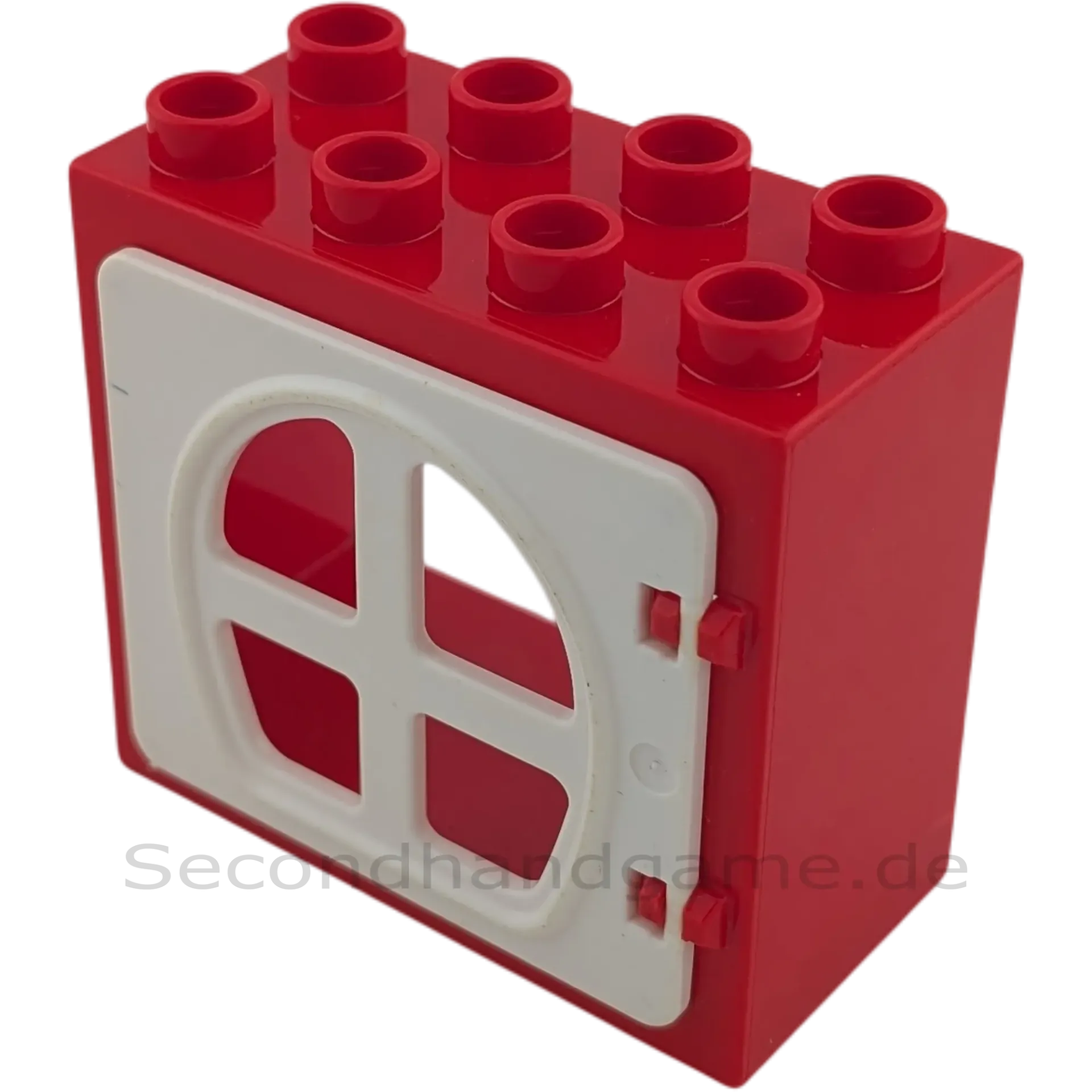 Lego Duplo 61649 Fenster Rot mit 4 weißen Rundfenstern