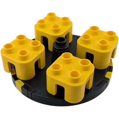 Lego Duplo Karussell Schwarz mit gelben Sitzen drehbar!