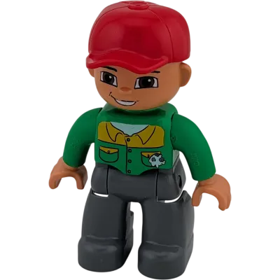 Lego Duplo Figur Mann 47394 Teenager mit grünem Hemd roter Cape