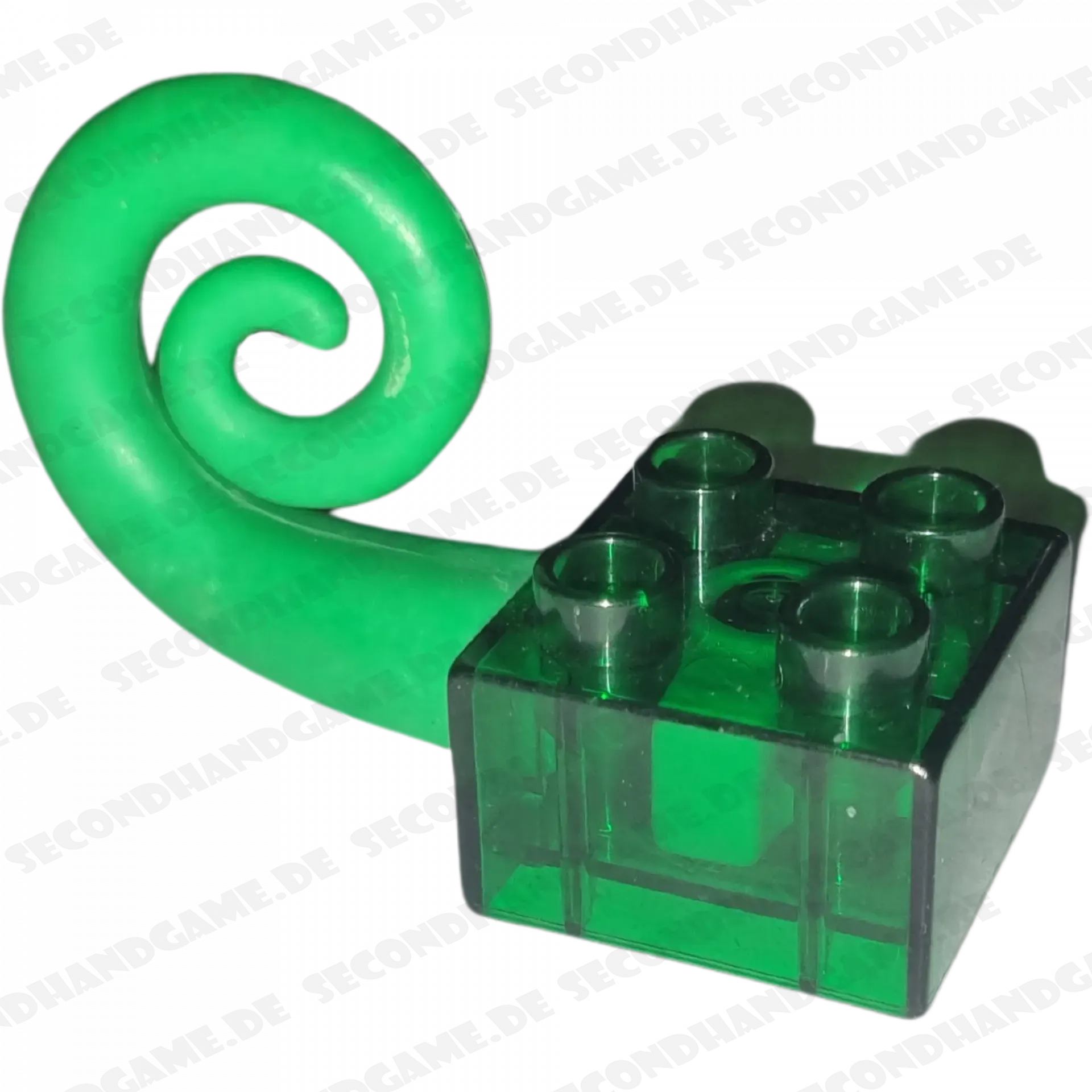Lego Duplo 2x2 Stein Transparentes Grün mit beweglichen Schwanz