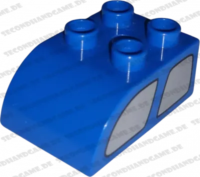 Lego Duplo 2302 Rundstein 2x3 Blau mit Fenster B-Ware