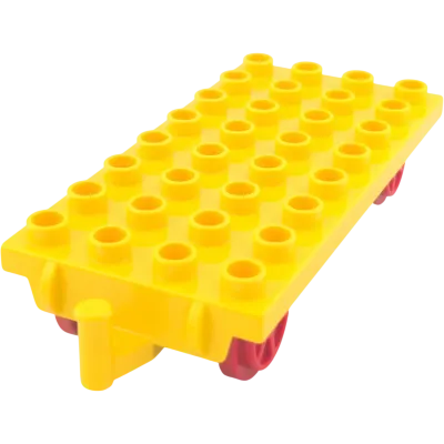 Lego Duplo Anhänger Gelb mit beweglichem Glied 4x8