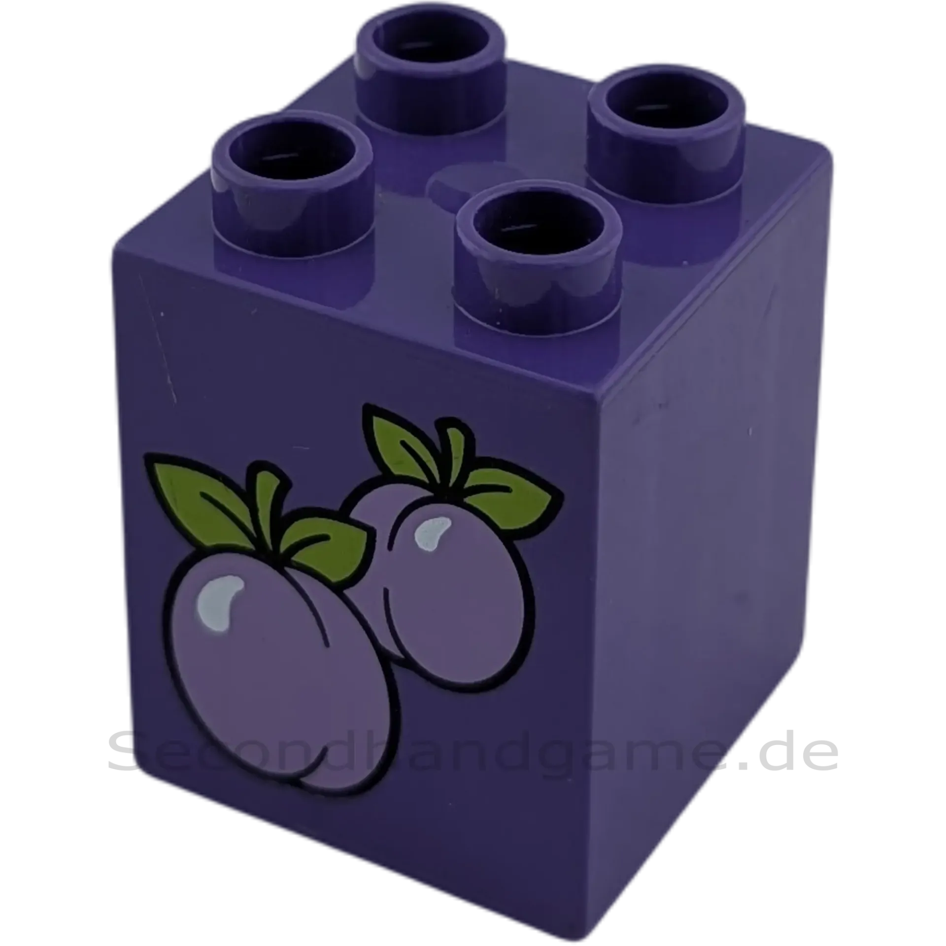 Lego Duplo 2x2x2 Doppelstein Obst Pflaume Zwetschge Lila