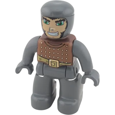 Lego Duplo Mann Ritter mit Kettenhemd Braun Grau