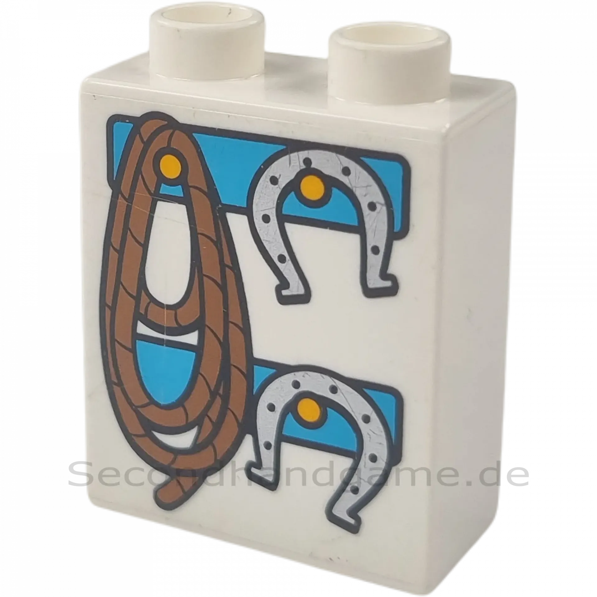 Lego Duplo 4066 Stein 1x2x2 Weiß Hufeisen Seil