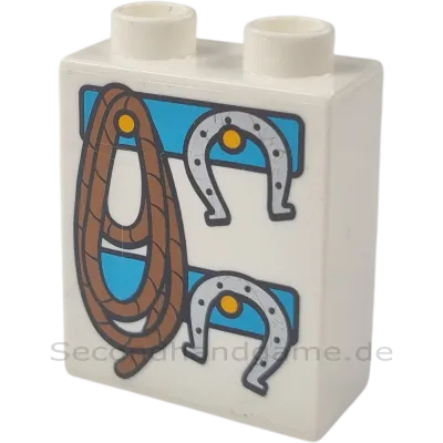 Lego Duplo 4066 Stein 1x2x2 Weiß Hufeisen Seil