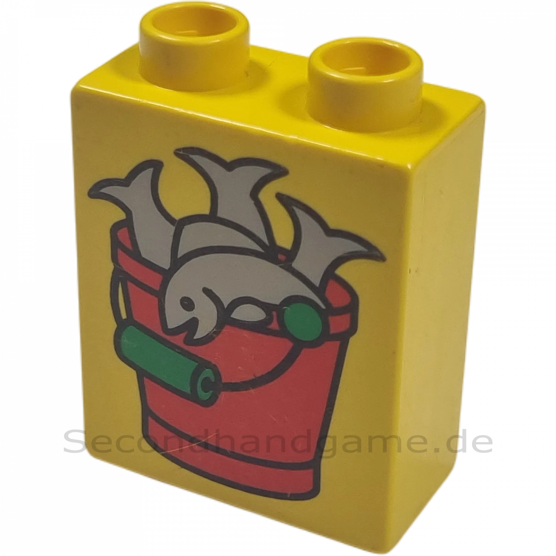 Lego Duplo 1x2 Gelb Stein Fische im Eimer 4066