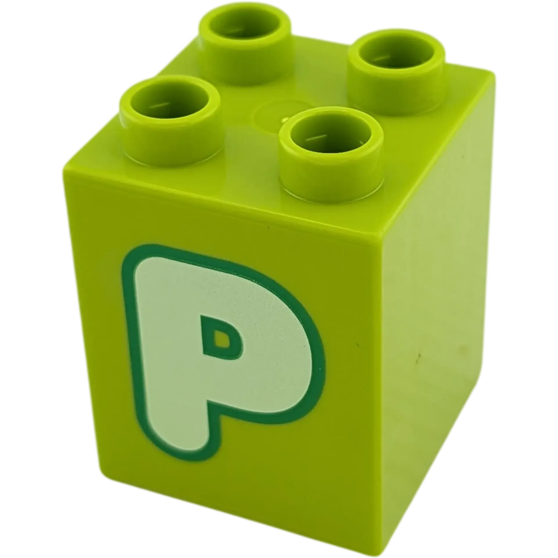 Lego Duplo 2x2x2 Stein Lime Buchstabe P Hellgrün