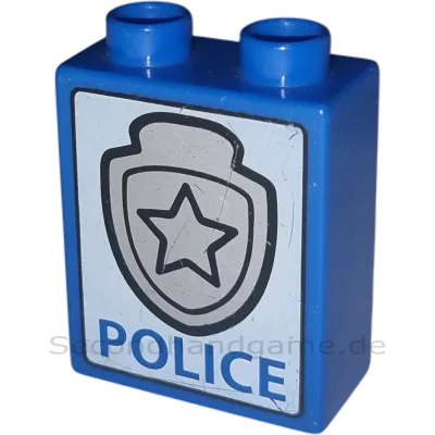 Lego Duplo  1x2 Stein Blau Police Polizei B-Ware