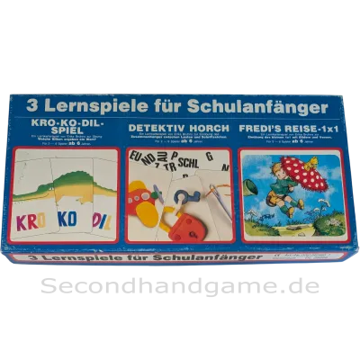 3 Lernspiele für Schulanfänger Kro-Ko-Dil-Spiel, Detektiv Horch, Fredi's Reise 1x1