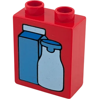 Lego Duplo  1x2 Stein Rot Milch 4066