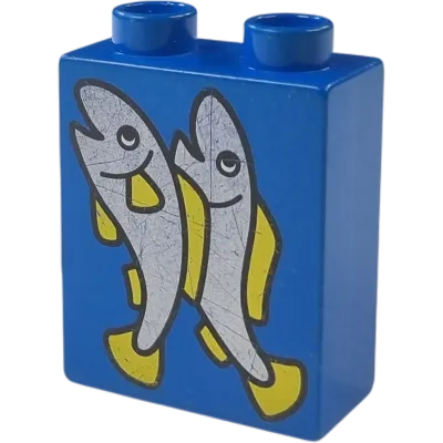 Lego Duplo 4066 Stein 1x2 Blau Fische Tiere Tierfutter