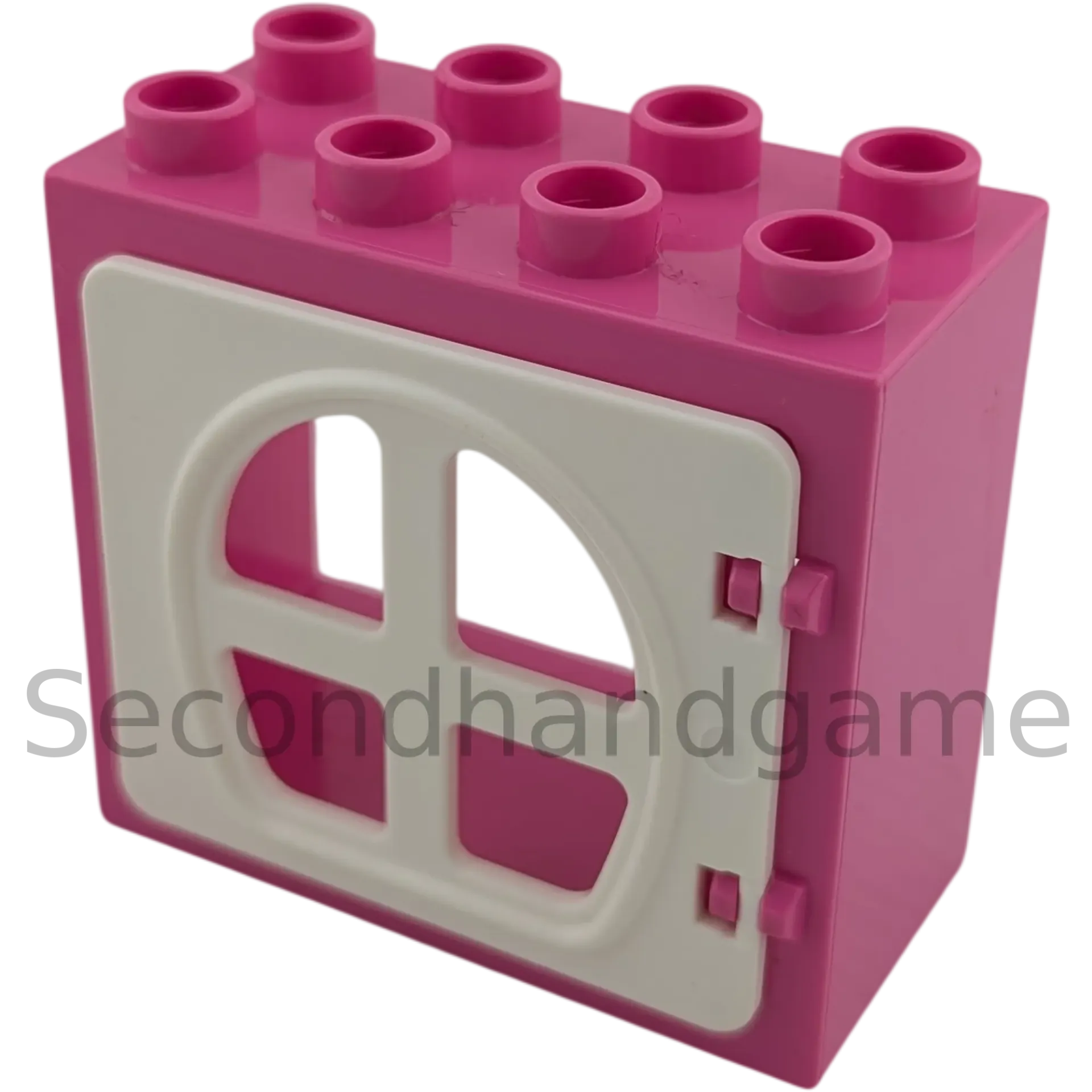 Lego Duplo 2332 Fensterrahmen 2x4 Pink mit vier weißen kleinen runden Fenstern