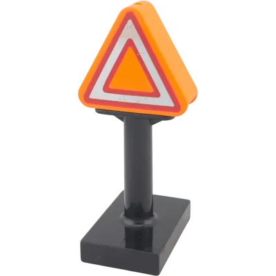 Lego Duplo Schild 41969 Dreieck Orange Rot Silber