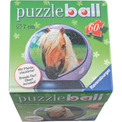 Ravensburger Puzzleball 7cm 60 Teile 094998 Pferd Haflinger mit Pferdesteckbrief