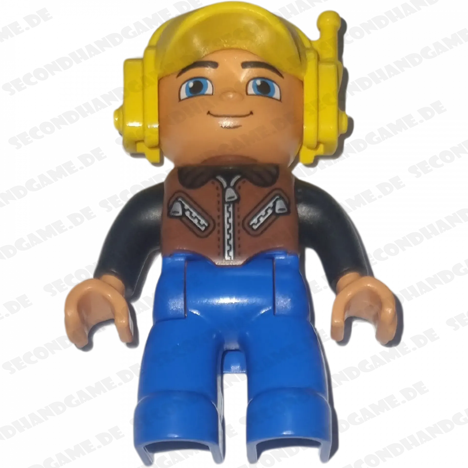 Lego Duplo Figur 524H6 Mann mit brauner Weste Headset blaue Hose