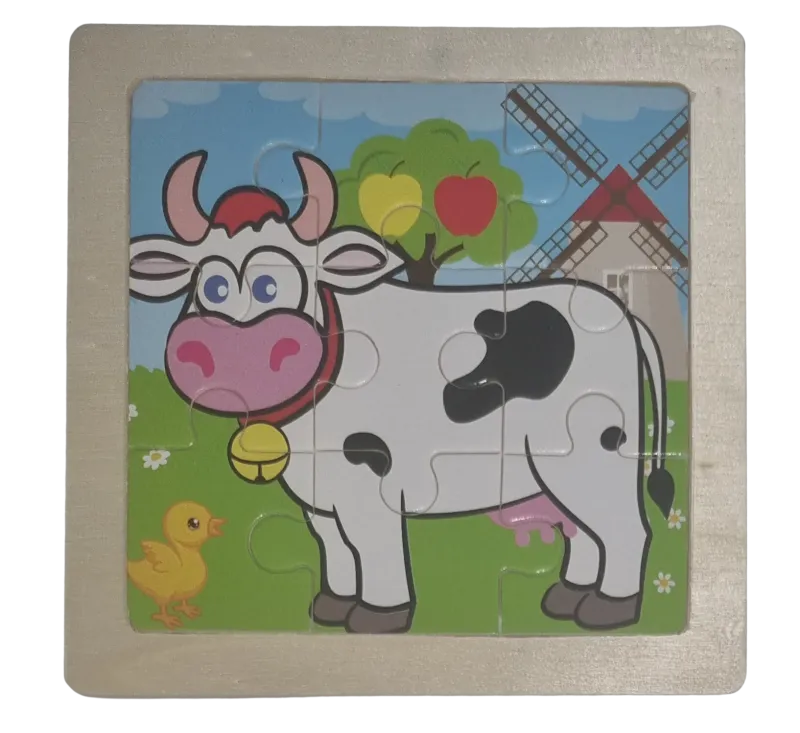 Holzpuzzle 9 Teile Kuh