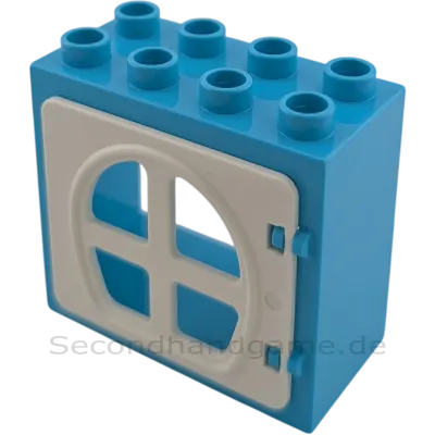 Lego Duplo 2332 Fenster 2x4 Azur Weiß Rundbogen