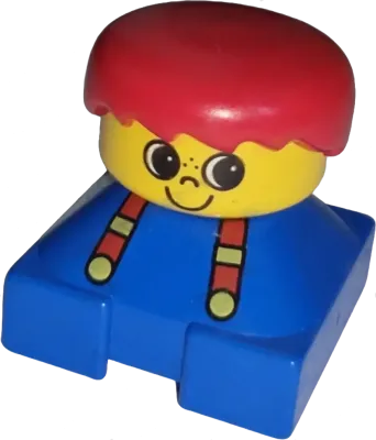 Lego Duplo Figur Junge rote Harre Latz gelbes Gesicht 2327