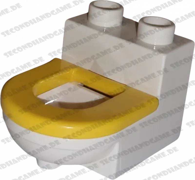 Lego Duplo 4911 Toilette Weiß Gelb Deckel beweglich