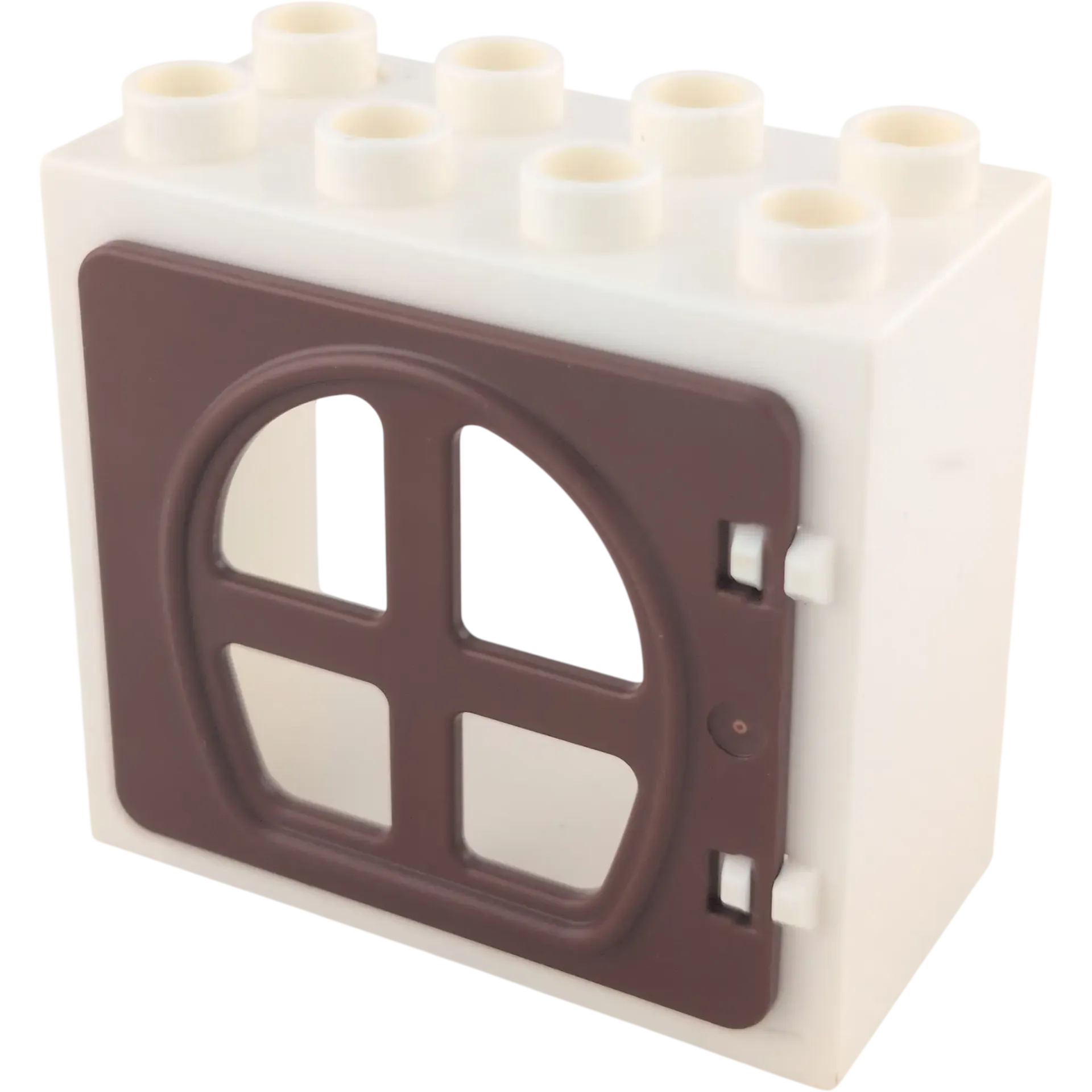 Lego Duplo 61649 Fensterrahmen Weiß mit vier kleinen Fenster Braun gebogen 2x4