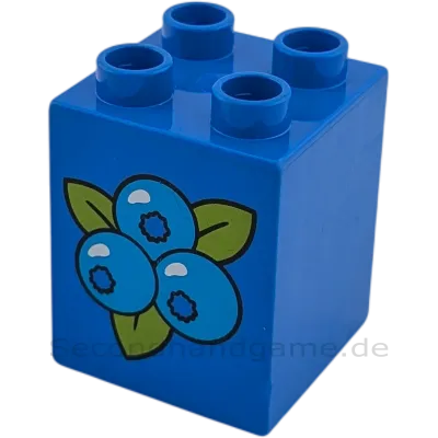 Lego Duplo 2x2x2 Doppelstein Obst Heidelbeere Blaubeere Blau