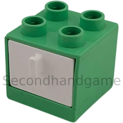 Lego Duplo 4890 Regal Schrank Mintgrün mit Schublade Weiß B-Ware