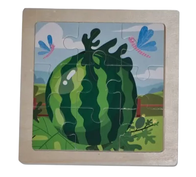 Legepuzzle Holzpuzzle 9 Teile Wassermelone