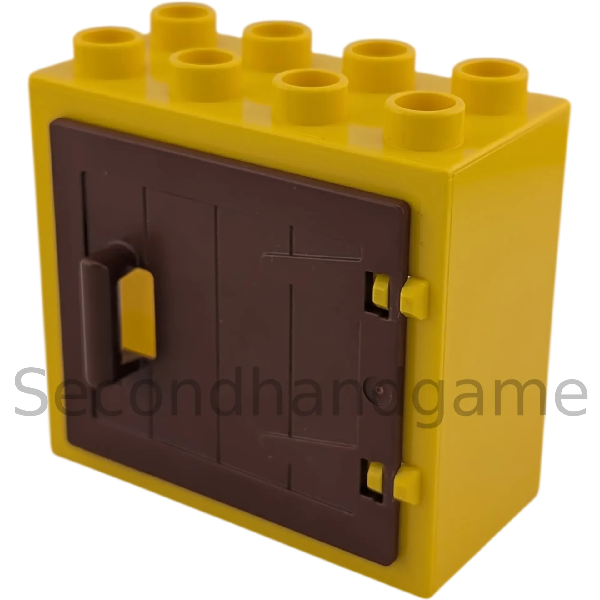 Lego Duplo 2332 Fensterrahmen 2x4 Gelb mit dunkelbrauner Tür