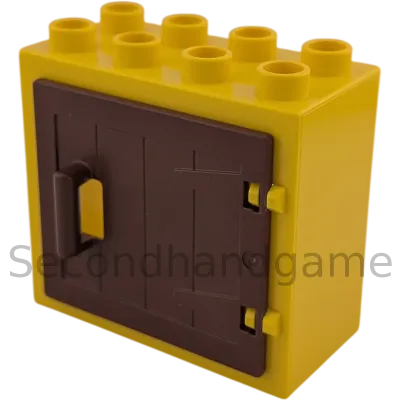 Lego Duplo 2332 Fensterrahmen 2x4 Gelb mit dunkelbrauner Tür