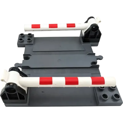Lego Duplo Schiene Bahnübergang Dunkelgrau Schranke Schwarz Rot Weiß