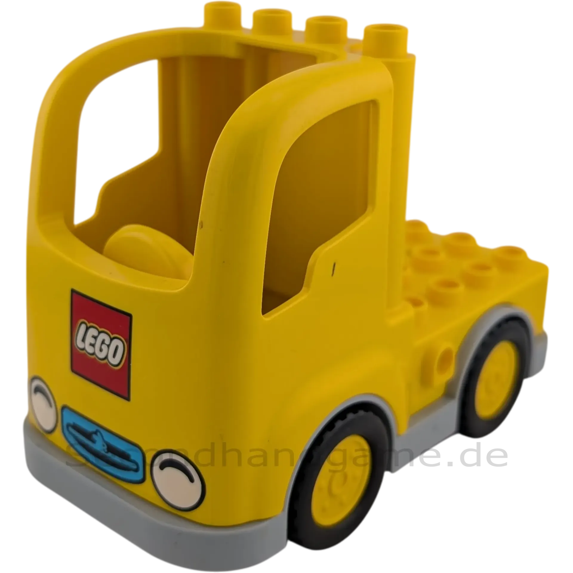 Lego Duplo Lastwagen Gelb mit Hase und Lego Logo Graues Unterteil